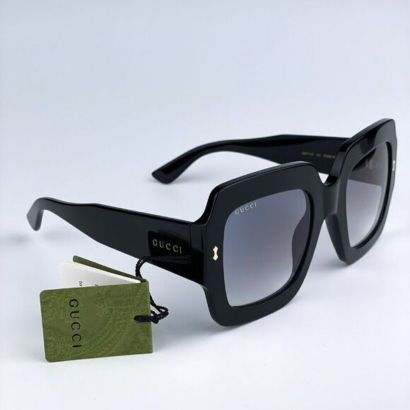 SALE! NEW Gucci GG1111S 001 Black Grey Gradient Square Unisex Sunglasses